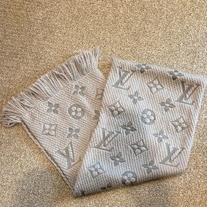Louis Vuitton Taupe Monogram Fringe Scarf